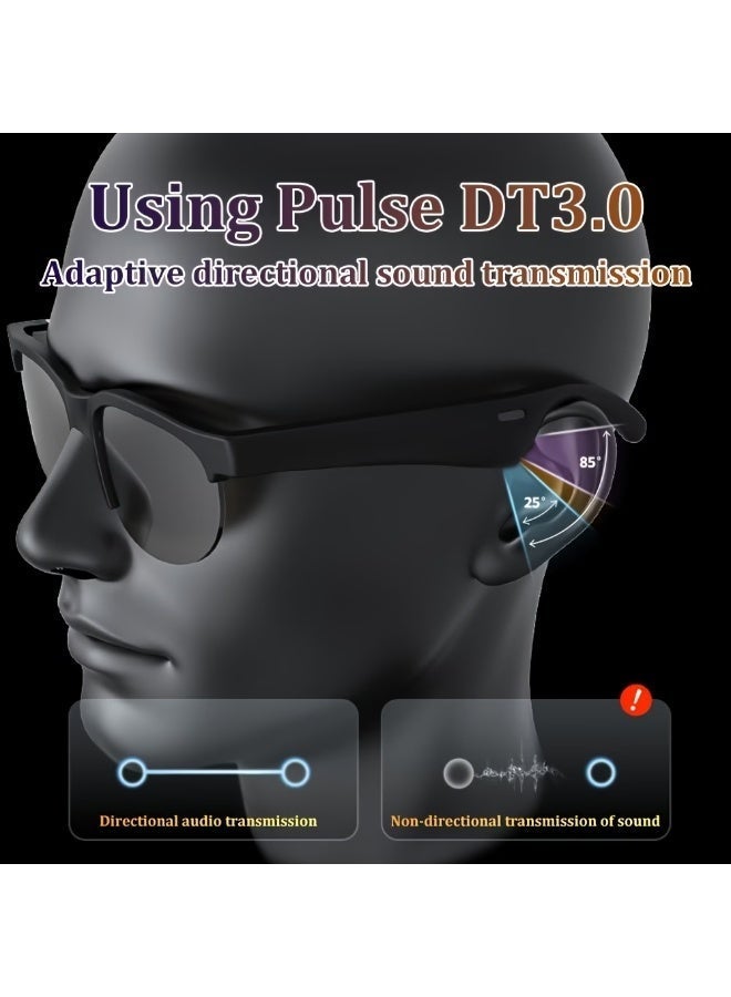 NIBEMINENT Smart Glasses with Wireless Audio - Wireless Hands-Free Glasses Suitable for Office, Music, Phone Calls, Compatible for Smartphones, Lightweight with Volume Control & USB- Charging (No Charger Included) - Image 2